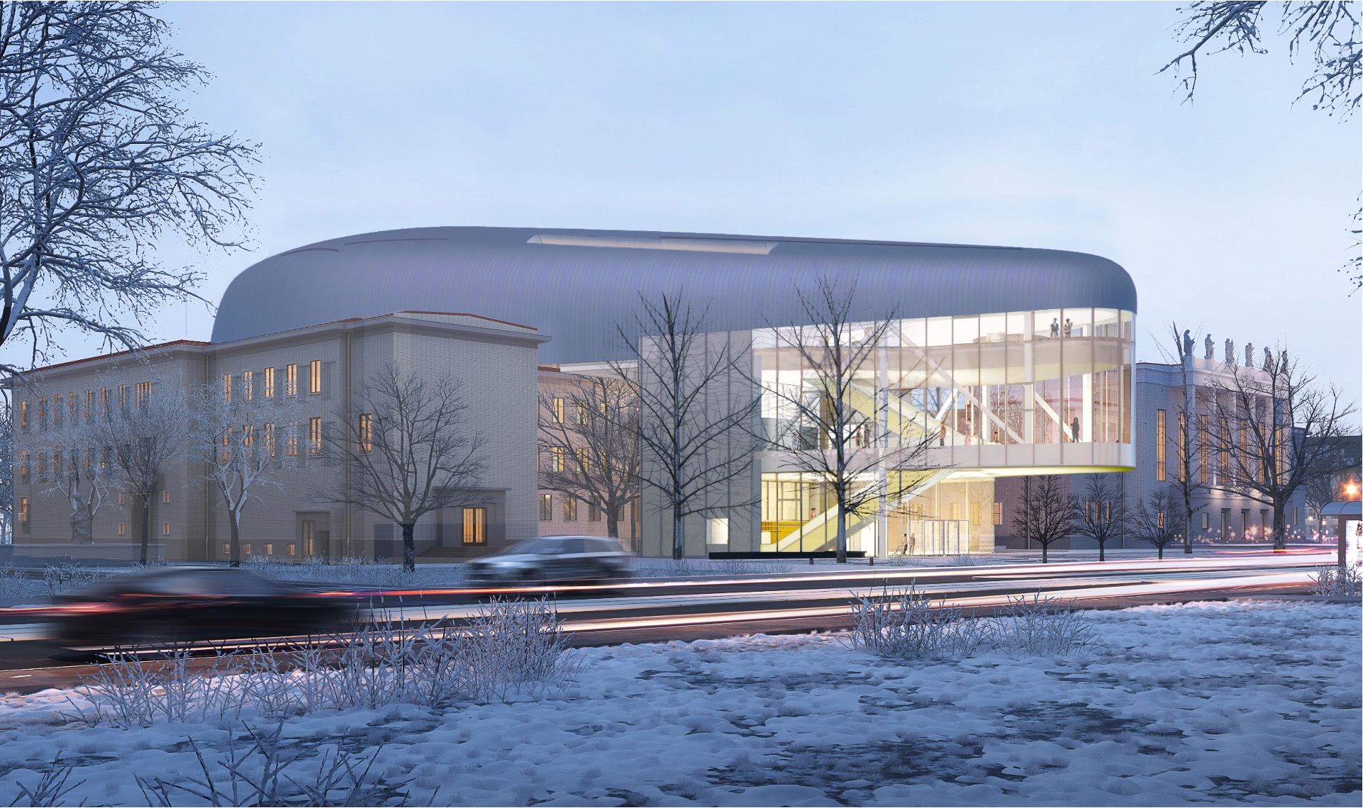 Vizualizace budoucí ostravské koncertní haly. Autoři: Steven Holl Architects  a Architecture Acts